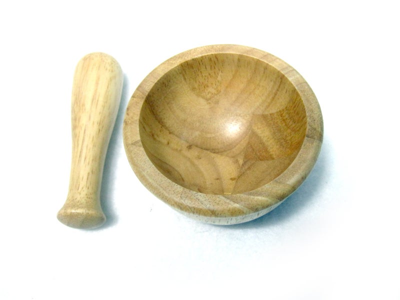 YOUNG & DANGEROUS New Mini Wooden Mortar & Pestle Grinding Bowl Set Garlic Crush Pot Kitchen Tool - Image 2